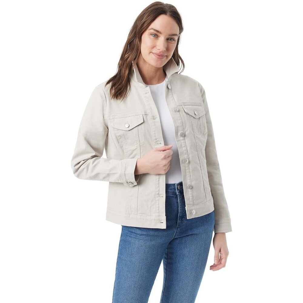 Women's Denim Jean Jacket Large Cotton Spandex Classic Fit Casual Wear